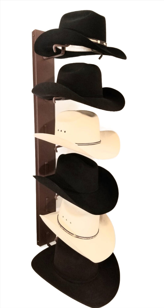 American Made Crown Up Cowboy Hat Rack – 6 Hat Holder Rust | Mark Christopher Collection