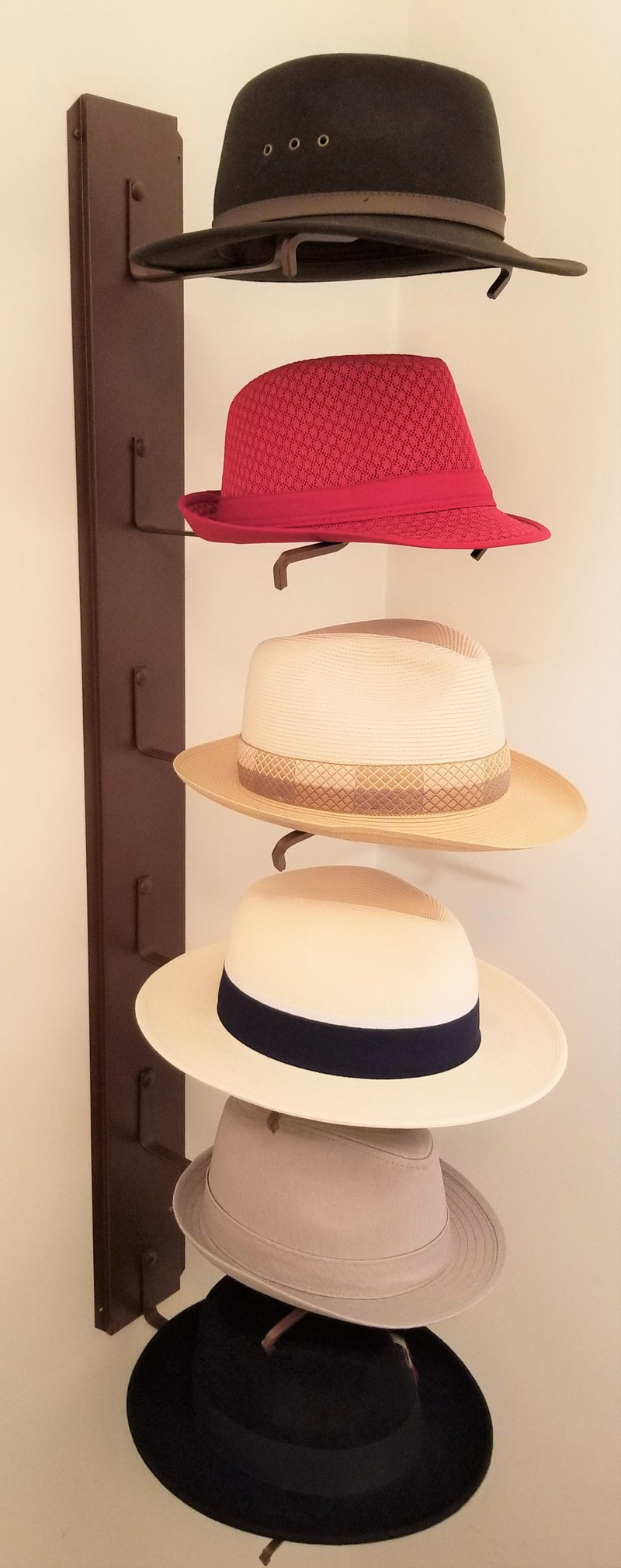 American Made Crown Up Six Hat Rack Rust by Mark Christopher Collection