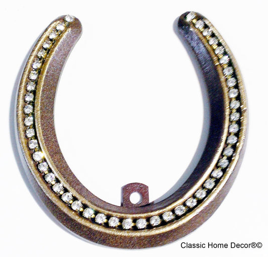 Lucky Lady Horseshoe with Rhinestones  Rust