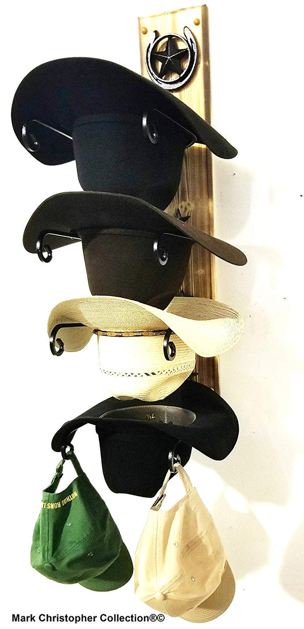 Cowboy Hat Rack American Made Charred 4 HS/Lone Star