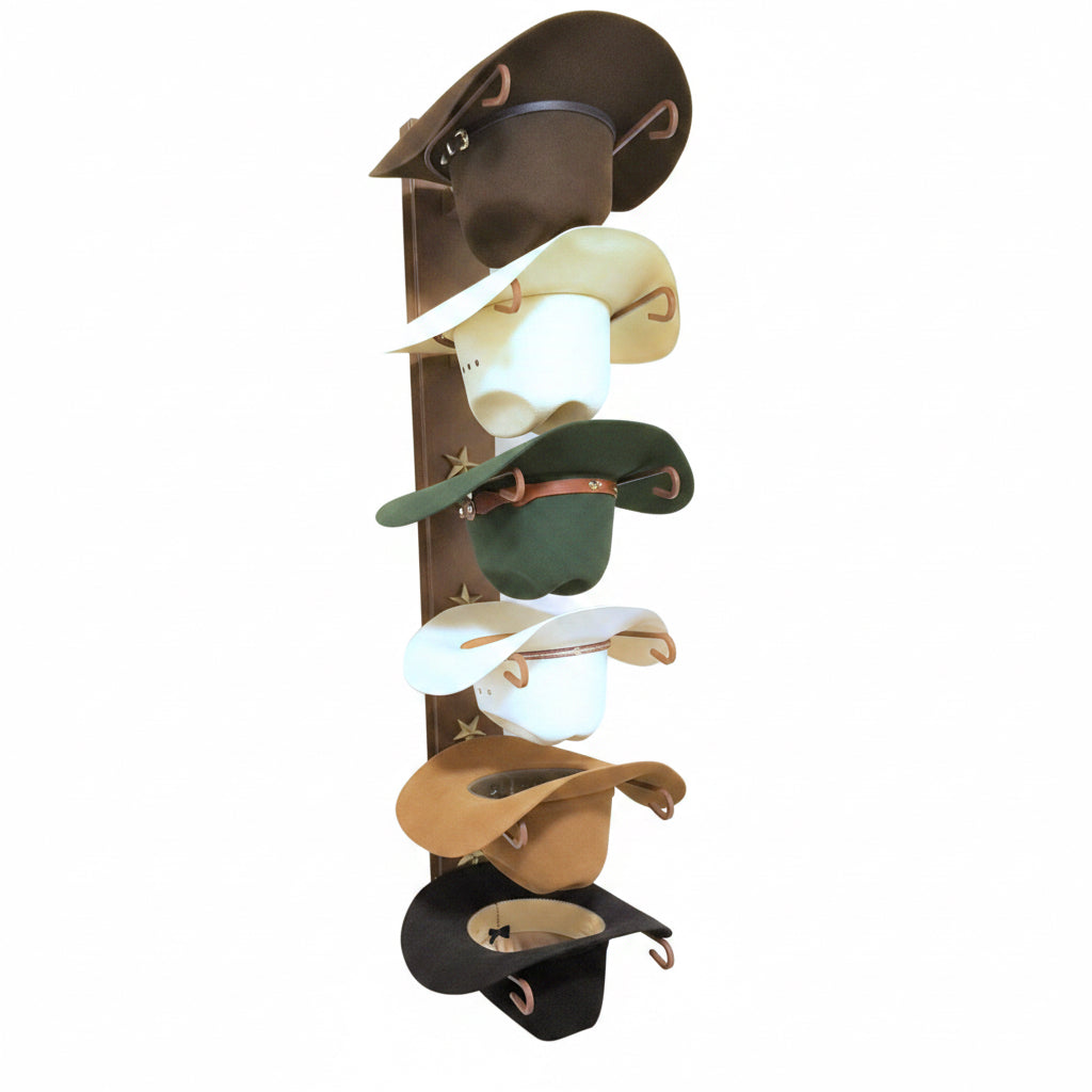 6 Tier Cowboy Hat Rack with Stars – American Made Steel | Mark Christopher Collection