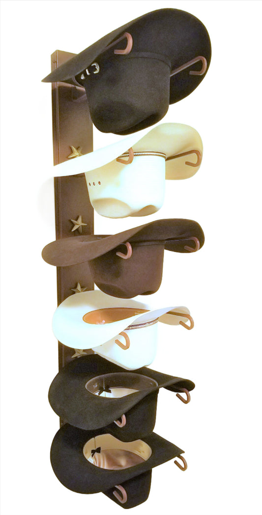 6 Tier Cowboy Hat Rack with Stars – American Made Steel | Mark Christopher Collection