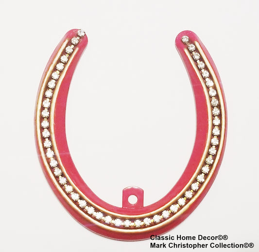 Lucky Lady Horseshoe with Rhinestones Red