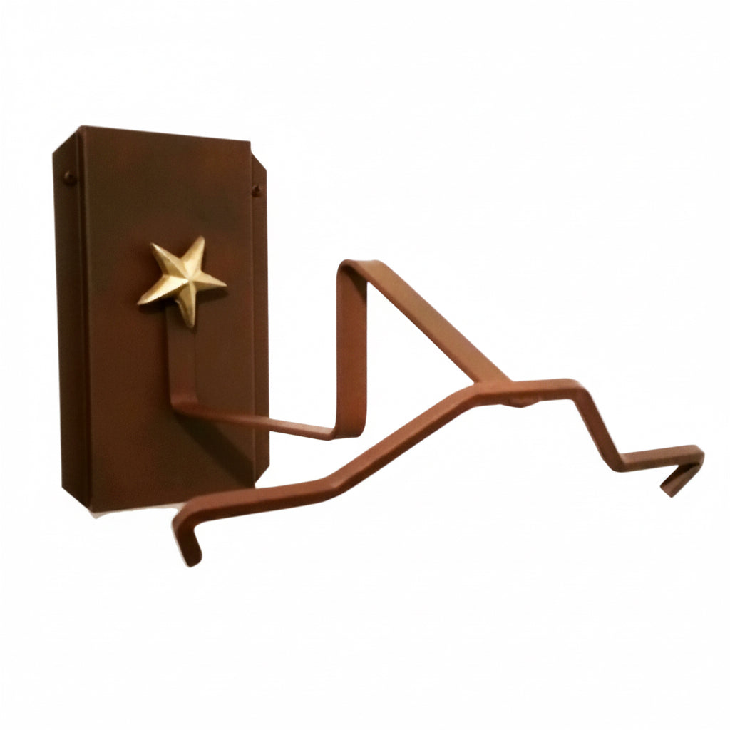 American Made Cowboy Hat Holder with Star– Wall Mount Steel Hat Rack, Western Hat Display, Mark Christopher Collection