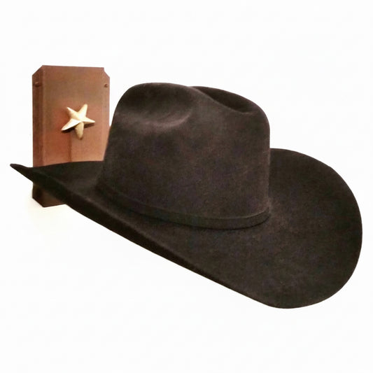 American Made Cowboy Hat Holder with Star– Wall Mount Steel Hat Rack, Western Hat Display, Mark Christopher Collection
