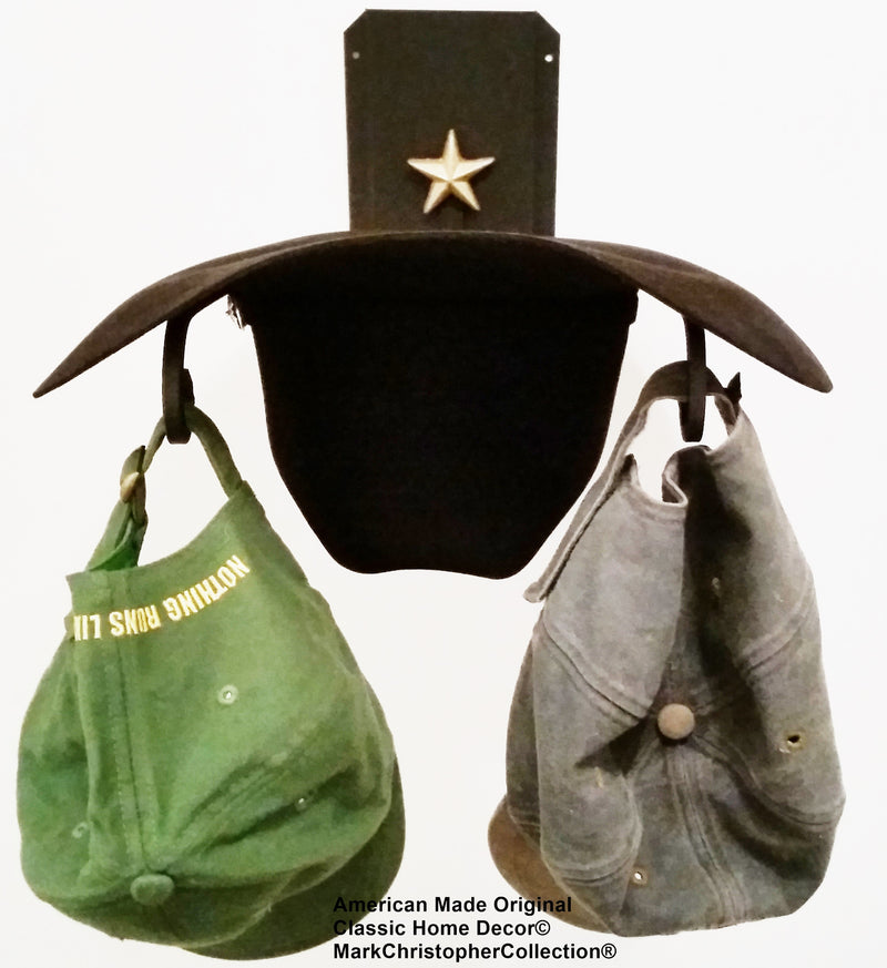 American MadeCowboy Hat Holder STAR Black Gold 89BG