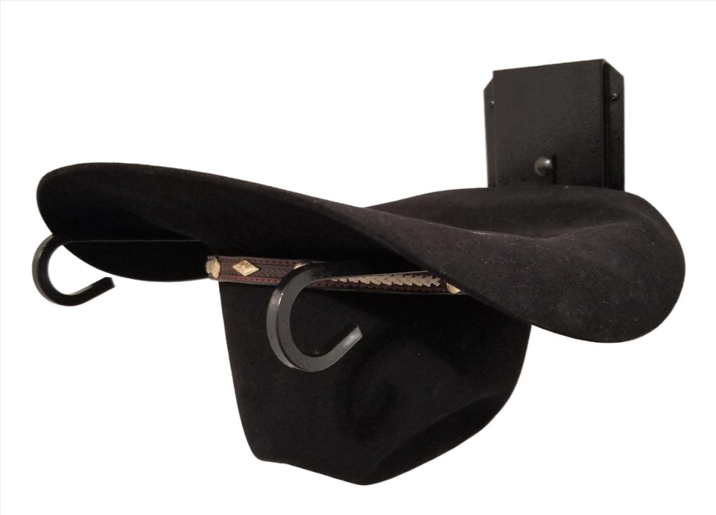 American Made Single Cowboy Hat Holder – Wall Mounted Black | Mark Christopher Collection