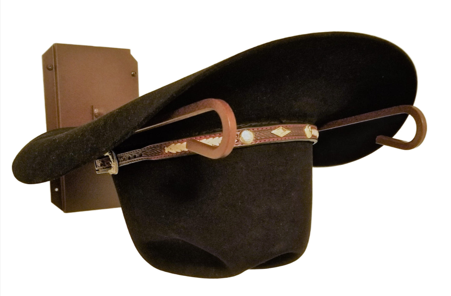 American Made Single Cowboy Hat Holder – Wall Mounted Rust| Mark Christopher Collection