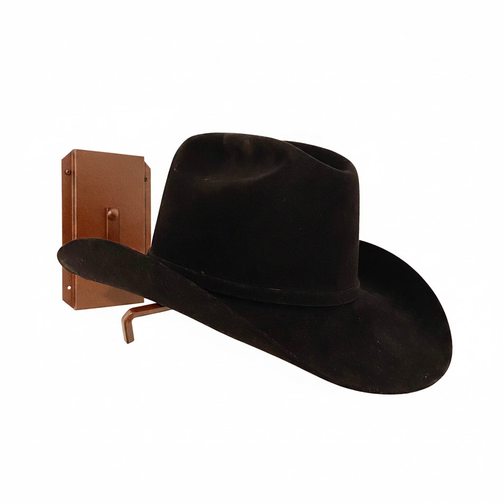 American Made Crown Up Cowboy Hat Holder – Wall Mount Hat Rack, Steel Hat Display, Mark Christopher Collection