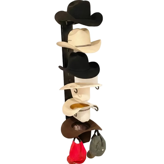 American Made Crown Up / Crown Down 6 Hat Cowboy Hat Rack – Black | Mark Christopher Collection