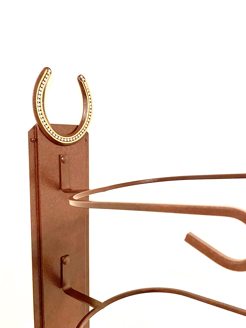 American Made Cowboy Hat Holder with Genuine "Lucky Horseshoe" RUST 664 HSBLING CT