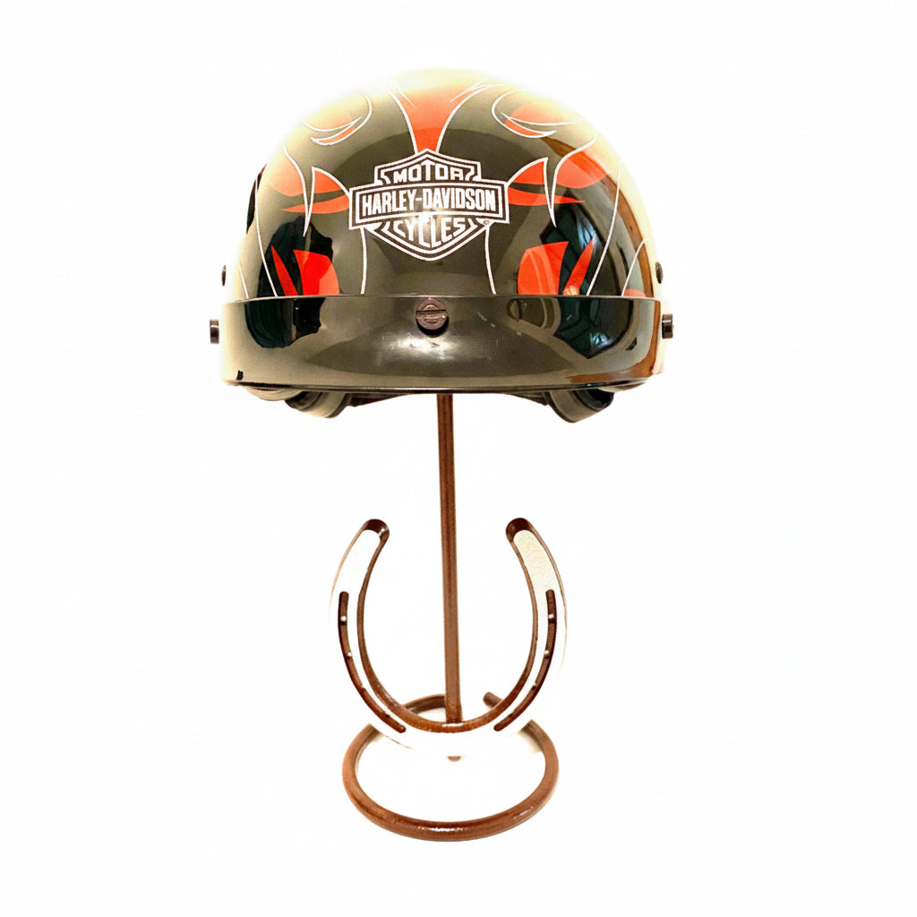 American Made Cowboy Hat Stand with Genuine Horseshoe – Rust | Mark Christopher Collection