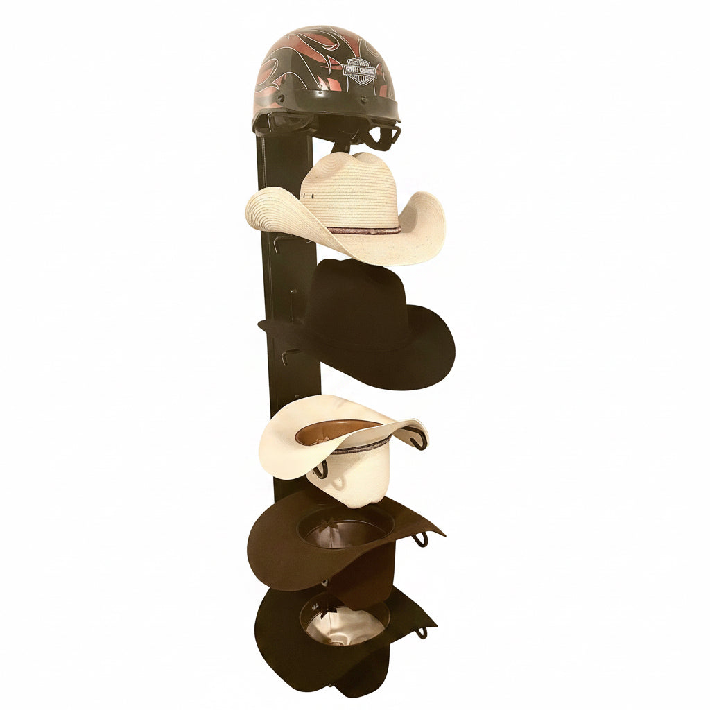 American Made Crown Up / Crown Down 6 Hat Cowboy Hat Rack – Black | Mark Christopher Collection