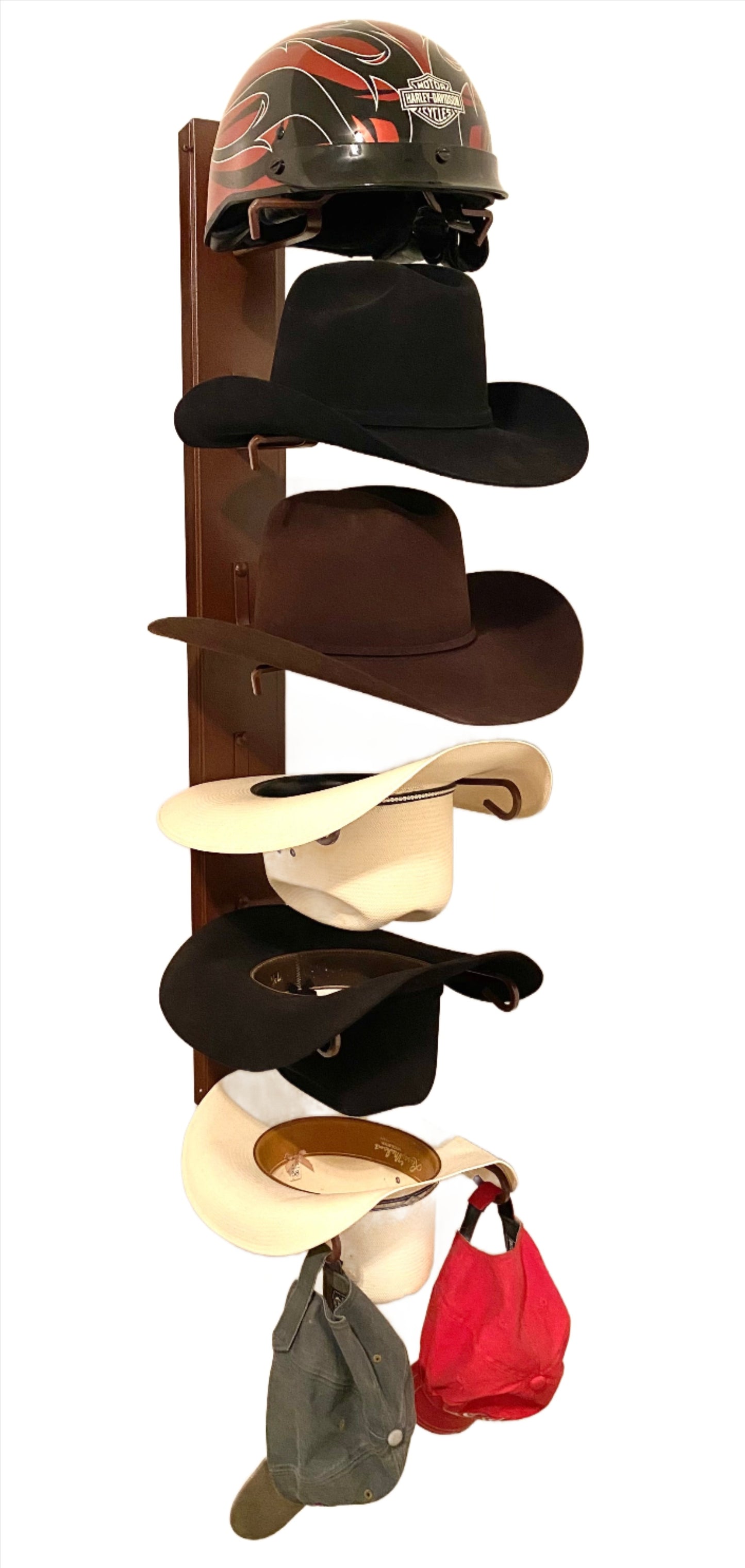 American Made Crown Up / Crown Down 6 Hat Cowboy Hat Rack – Rust | Mark Christopher Collection