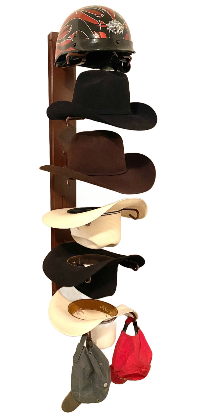 Combo American Made Crown Up Crown Down Six Hat Rack Rust by Mark Christopher Collection