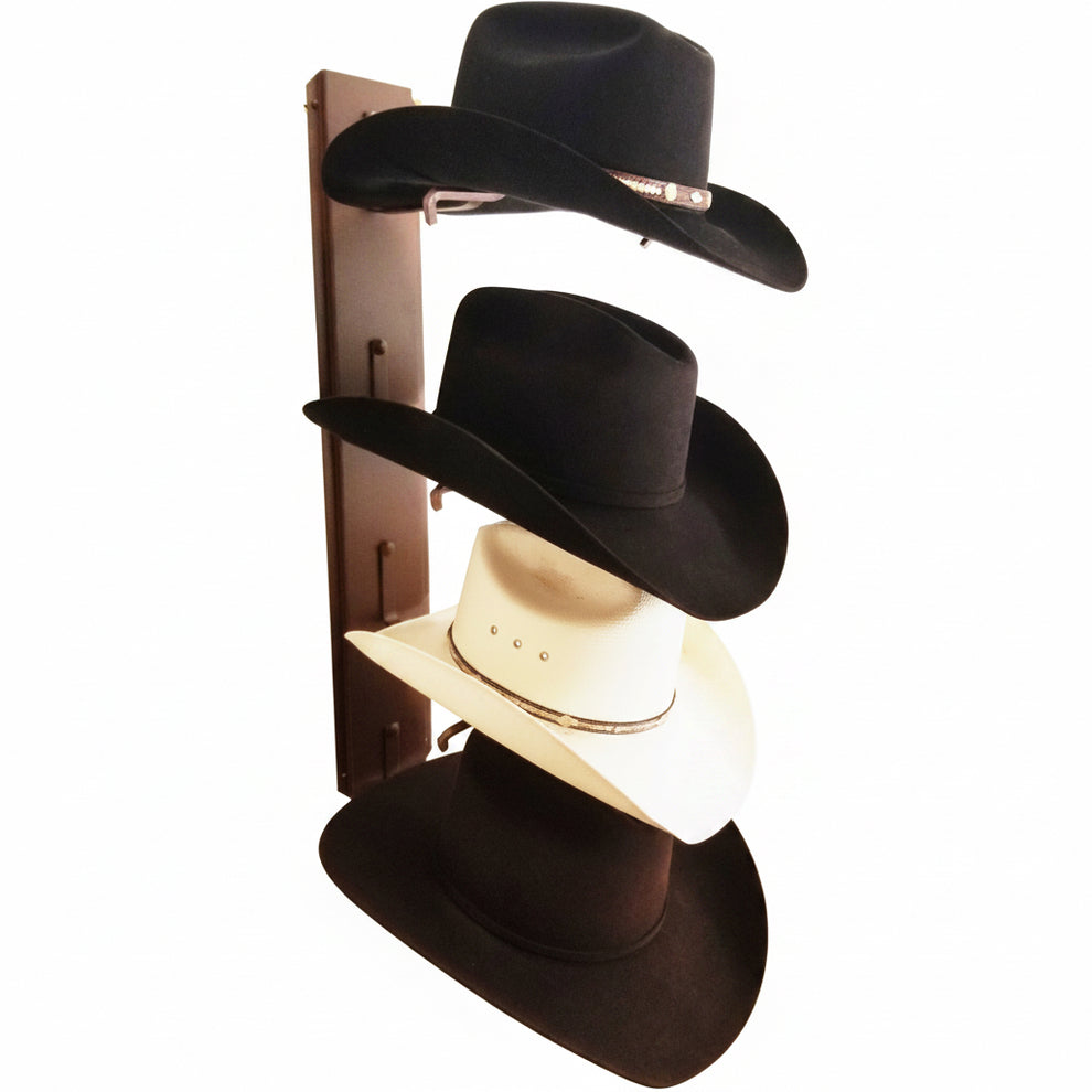 American Made Crown Up Cowboy Hat Rack – 4 Hat Wall Holder – Cowboy Hat ...