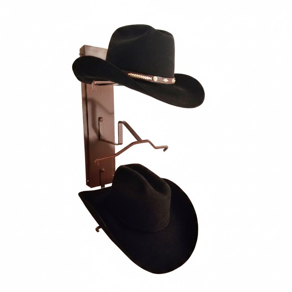 American Made Crown Up 3 Hat Cowboy Hat Rack – Wall Mounted Rust | Mark Christopher Collection